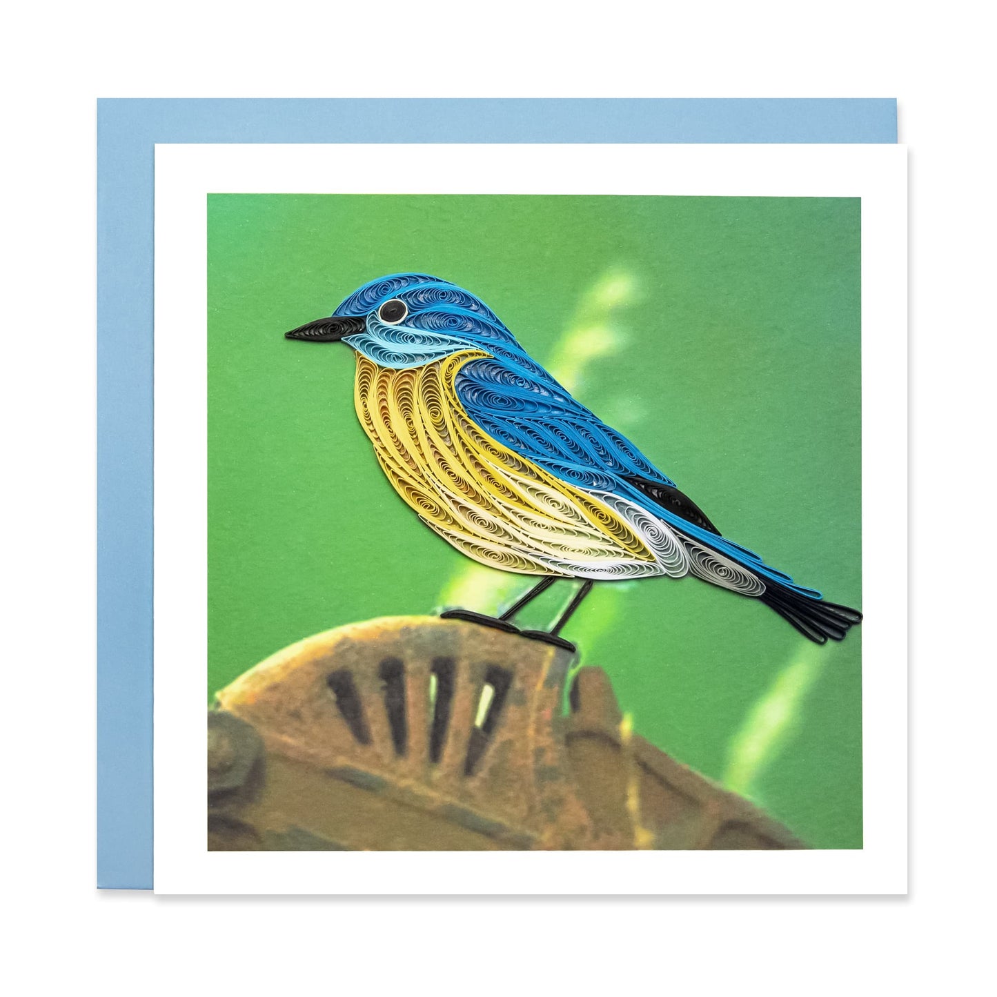 Blue Bird, Handmade Quilling Greeting Card