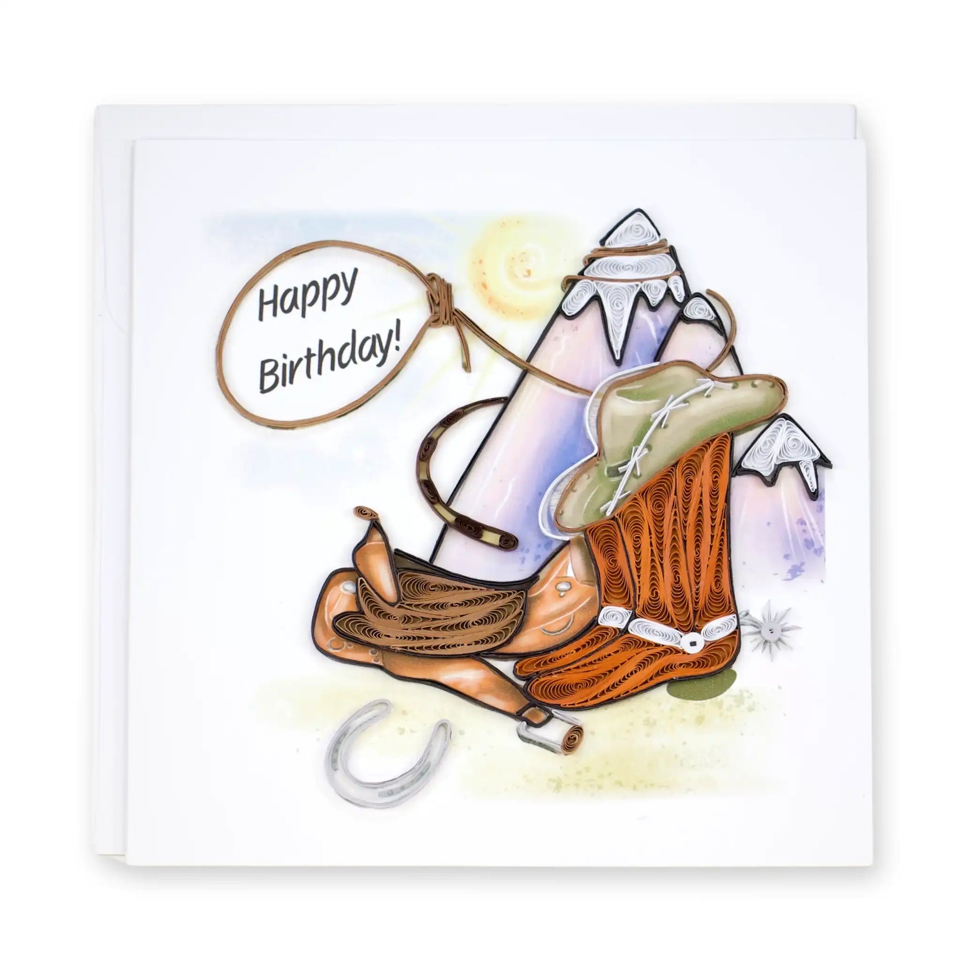 Country Birthday, Handmade Quilling Birthday Card