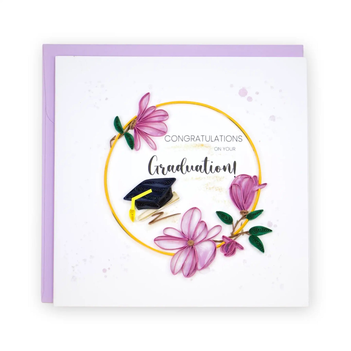 Graduation Floral, Handmade Quilling Greeting Card