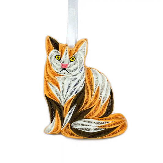 Persian cat handmade paper ornament