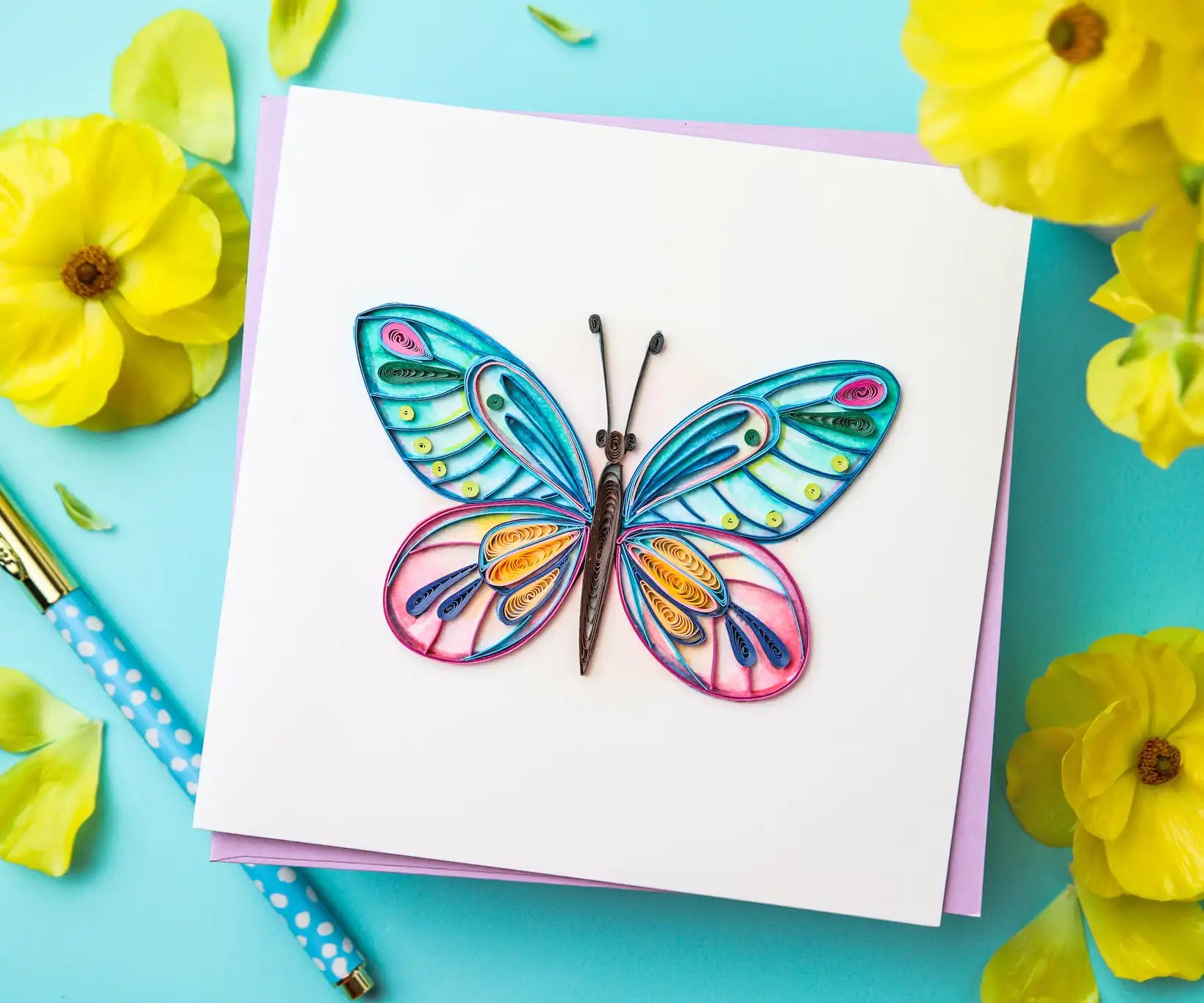 Butterfly, Handmade Quilling Greeting Card Butterfly, Handmade Quilling Greeting Card