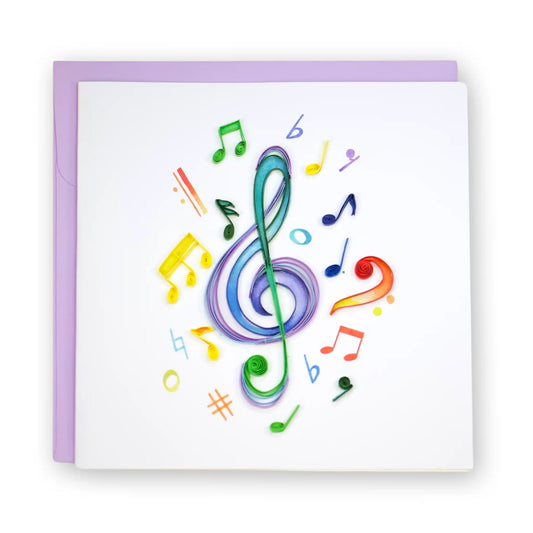 Music, Handmade Quilling Paper Greeting Card