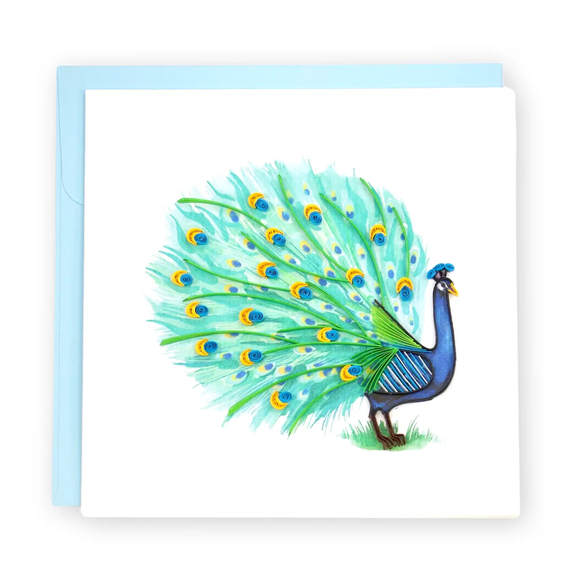 Peacock, Handmade Quilling Paper Greeting Card