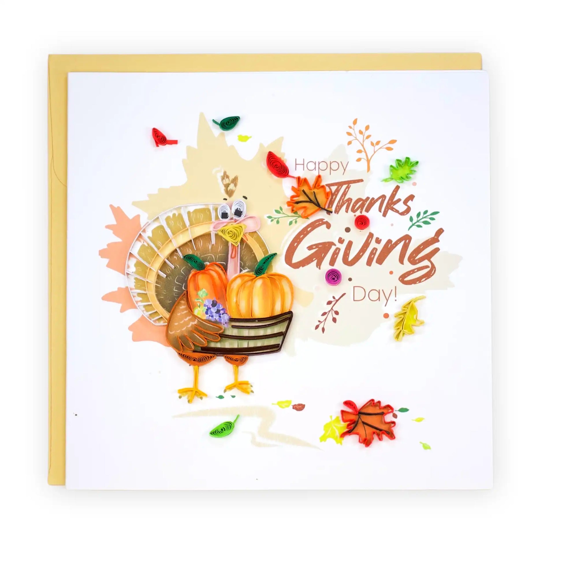 Thanksgiving, Handmade Quilling Paper Greeting Card
