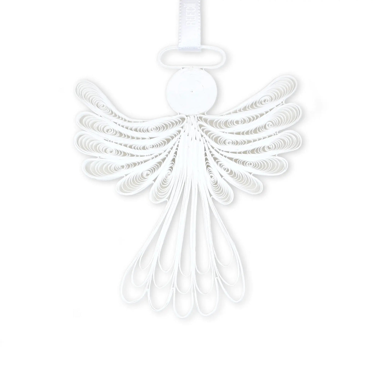 white paper quilling ornament of an angel