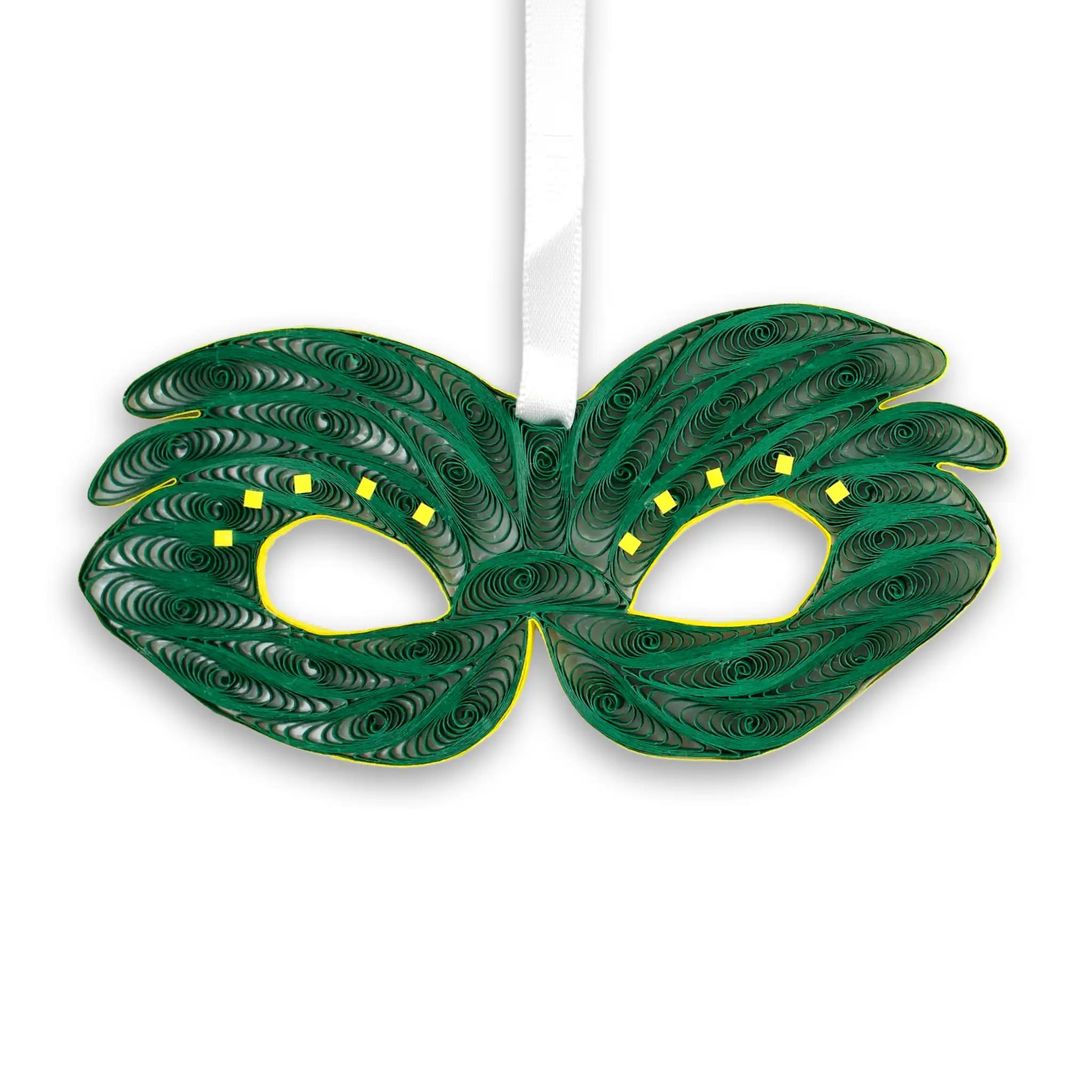 Mask Green, Handmade Quilling Paper Ornament Mask Green, Handmade Quilling Paper Ornament