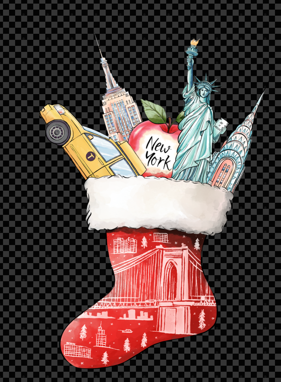 New York Stocking Paper Ornament