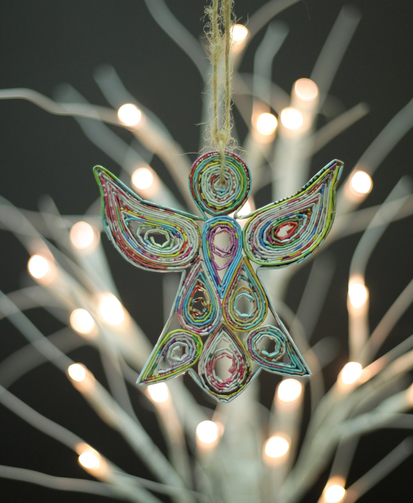 Angel (Wings Up), Handmade Recycled Paper Ornament