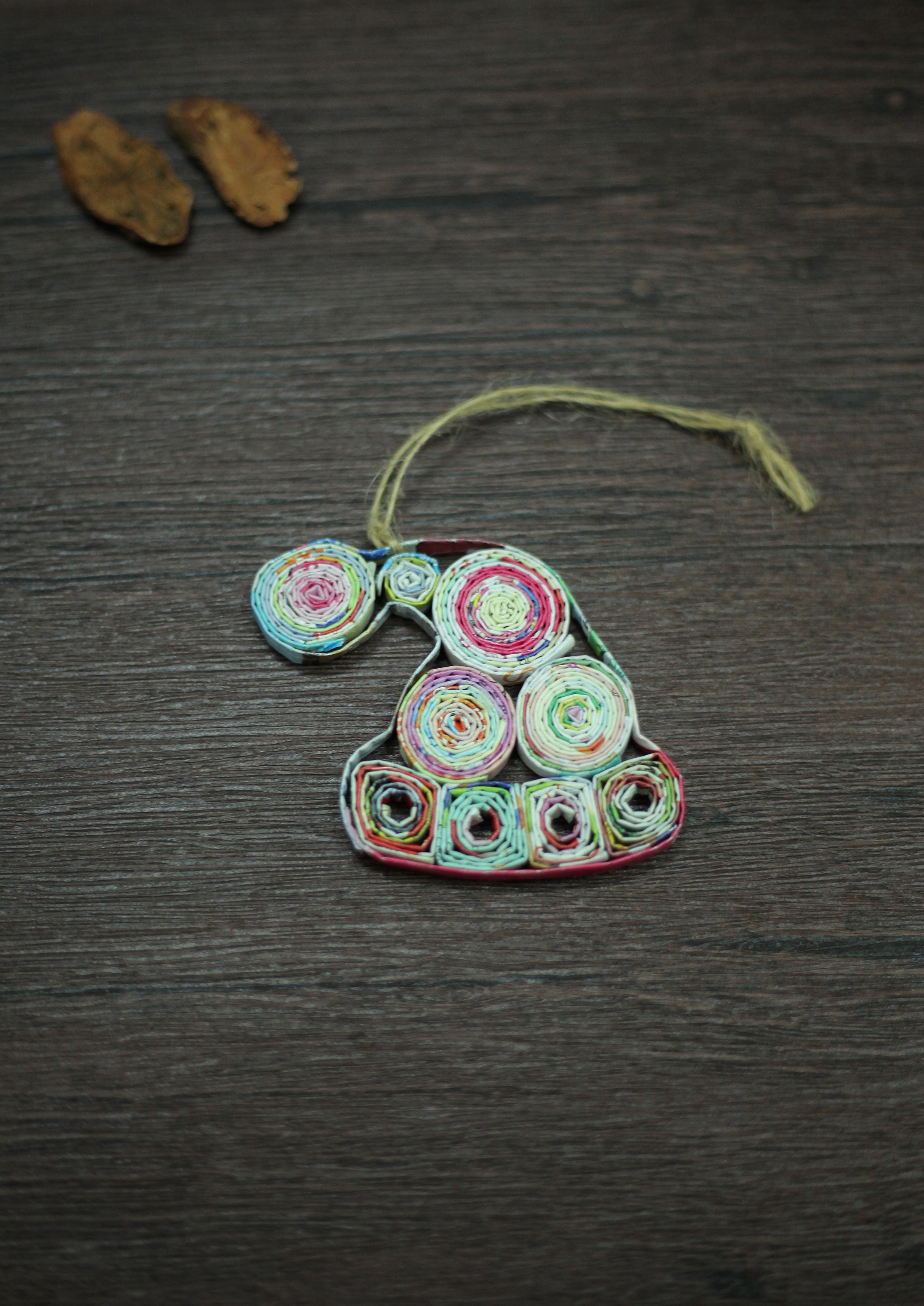 Santa Hat, Handmade Recycled Paper Ornament Santa Hat, Handmade Recycled Paper Ornament