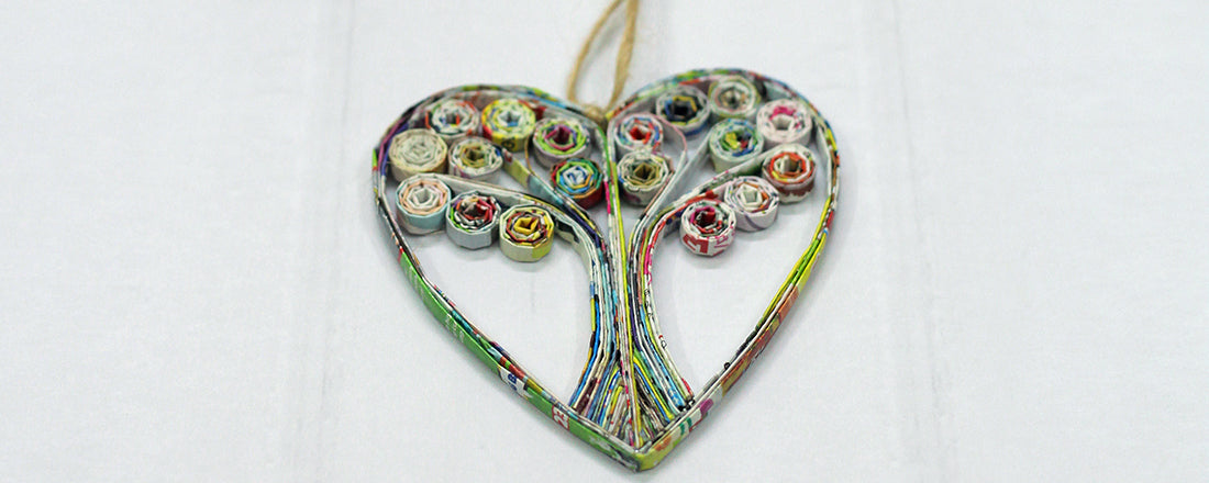Tree of Life (Swirls), Handmade Recycled Paper Ornament