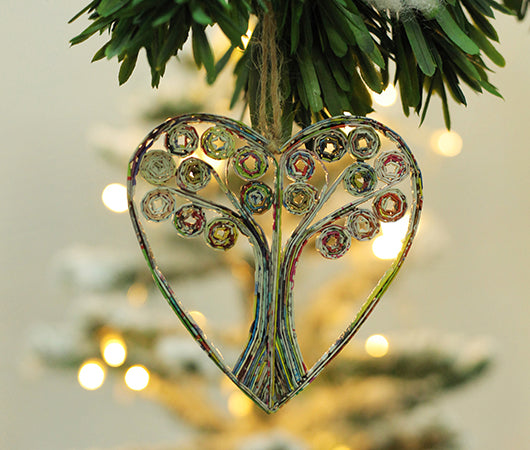 Tree of Life (Swirls), Handmade Recycled Paper Ornament Tree of Life (Swirls), Handmade Recycled Paper Ornament