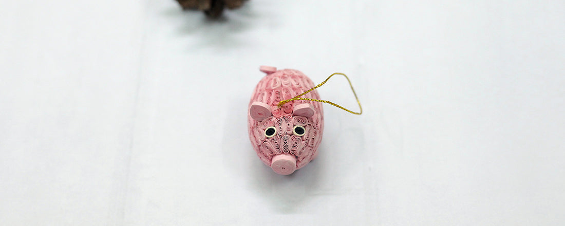 Pig (3D), Handmade Quilling Paper Ornament Pig (3D), Handmade Quilling Paper Ornament