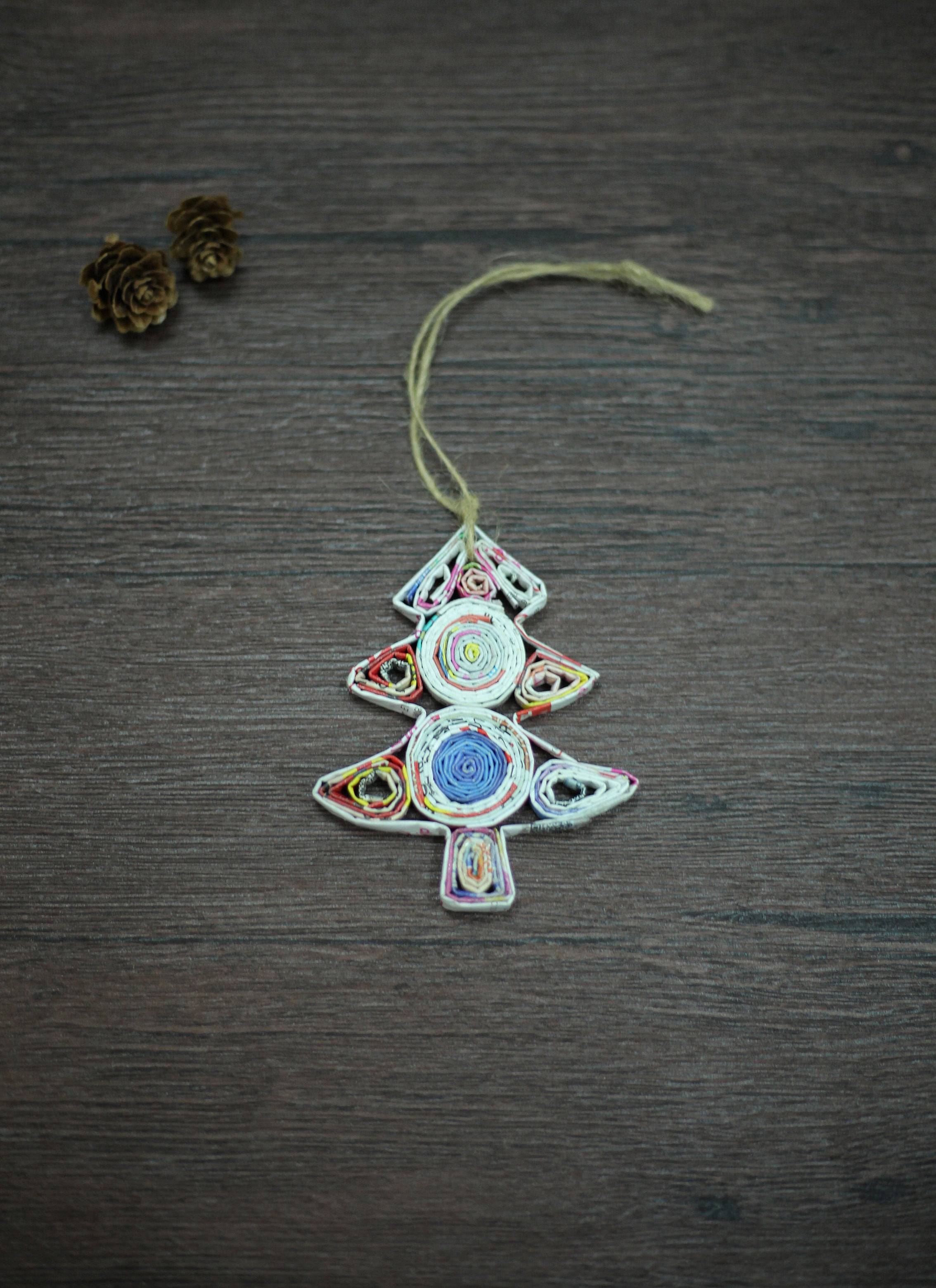 Christmas Tree, Handmade Recycled Paper Ornament Christmas Tree, Handmade Recycled Paper Ornament