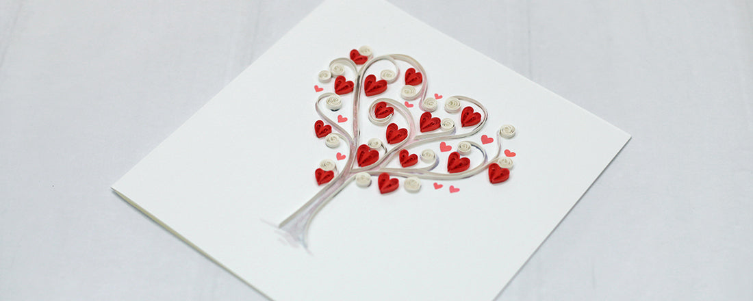 Tree of Hearts, Handmade Quilling Greeting Card Tree of Hearts, Handmade Quilling Greeting Card