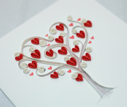 Tree of Hearts, Handmade Quilling Greeting Card Tree of Hearts, Handmade Quilling Greeting Card