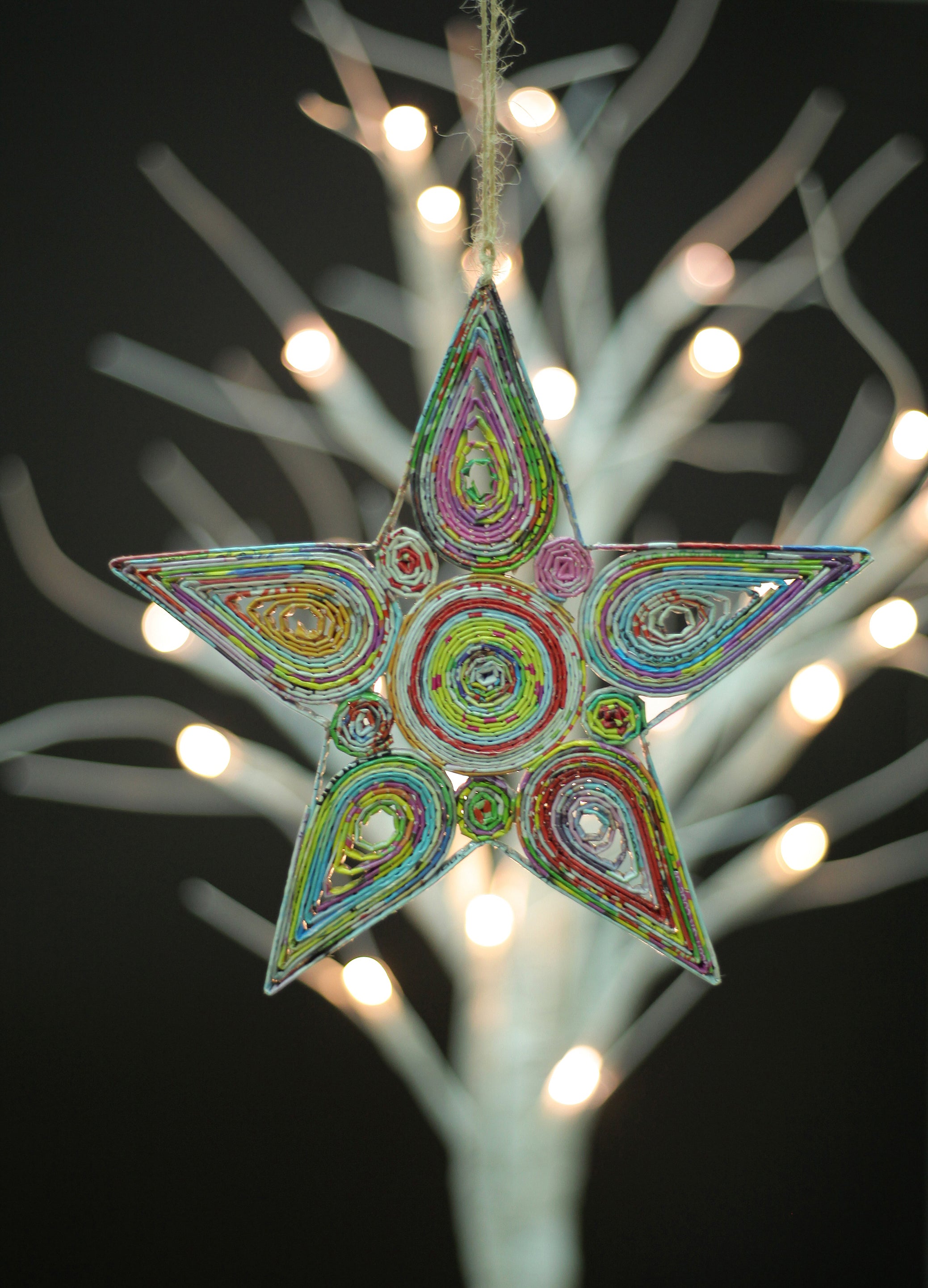 Star (Medium), Handmade Recycled Paper Ornament Star (Medium), Handmade Recycled Paper Ornament
