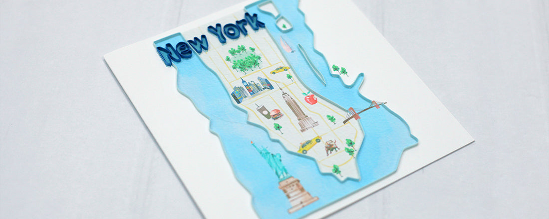 New York, Handmade Quilling Greeting Card