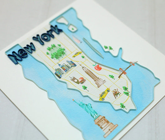 New York, Handmade Quilling Greeting Card