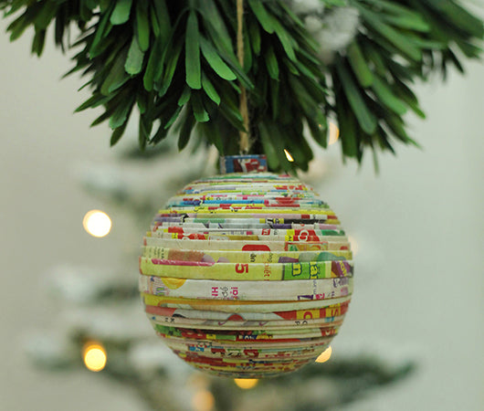 Multicolor Ball (3D), Handmade Recycled Paper Ornament Multicolor Ball (3D), Handmade Recycled Paper Ornament