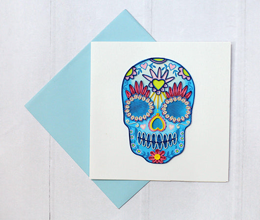 Sugar Skull (1), Handmade Quilling Greeting Card