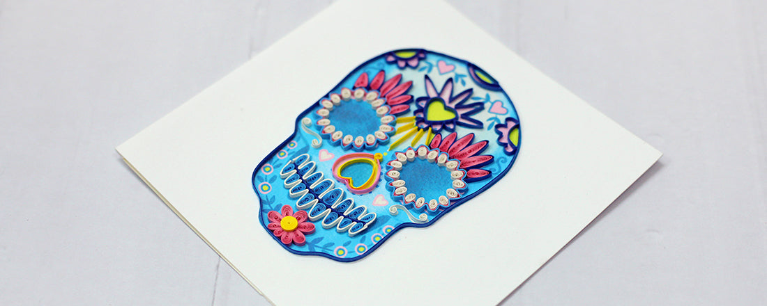 Sugar Skull (1), Handmade Quilling Greeting Card Sugar Skull (1), Handmade Quilling Greeting Card