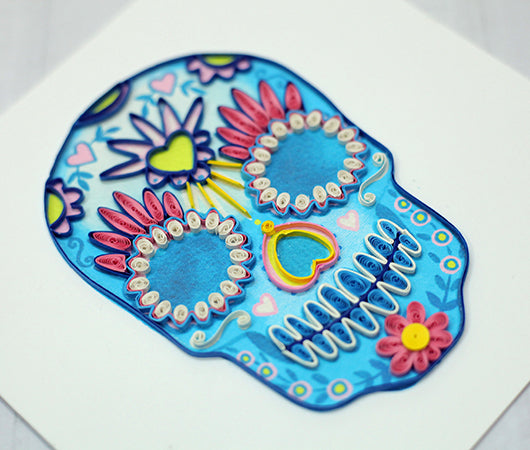 Sugar Skull (1), Handmade Quilling Greeting Card
