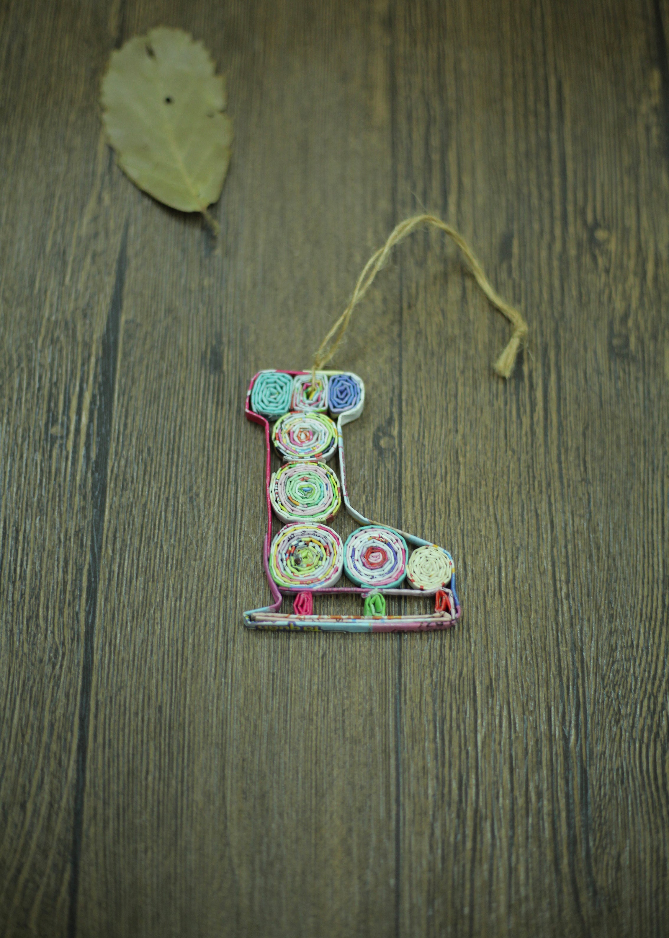 Skate, Handmade Recycled Paper Ornament Skate, Handmade Recycled Paper Ornament