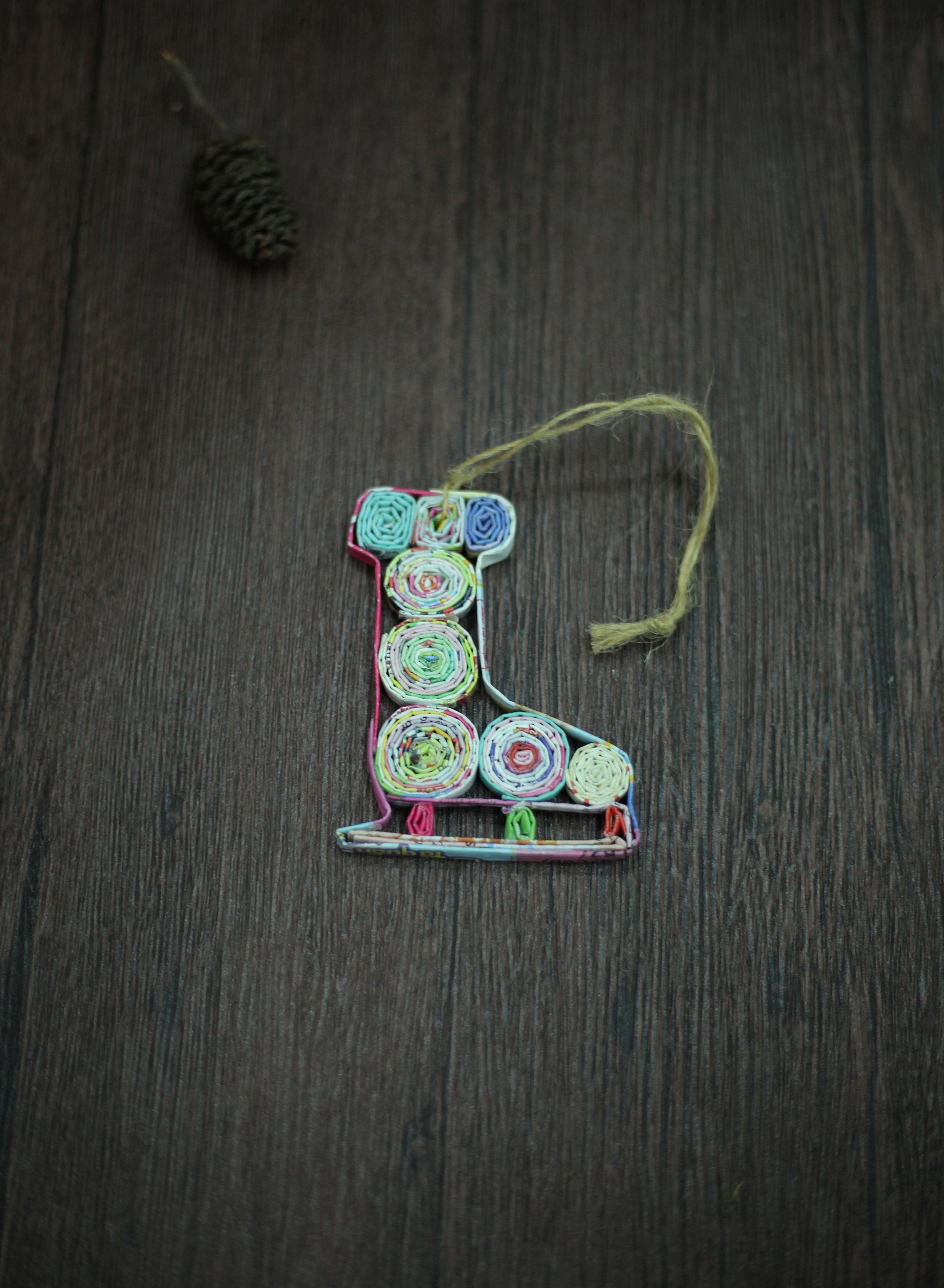 Skate, Handmade Recycled Paper Ornament Skate, Handmade Recycled Paper Ornament