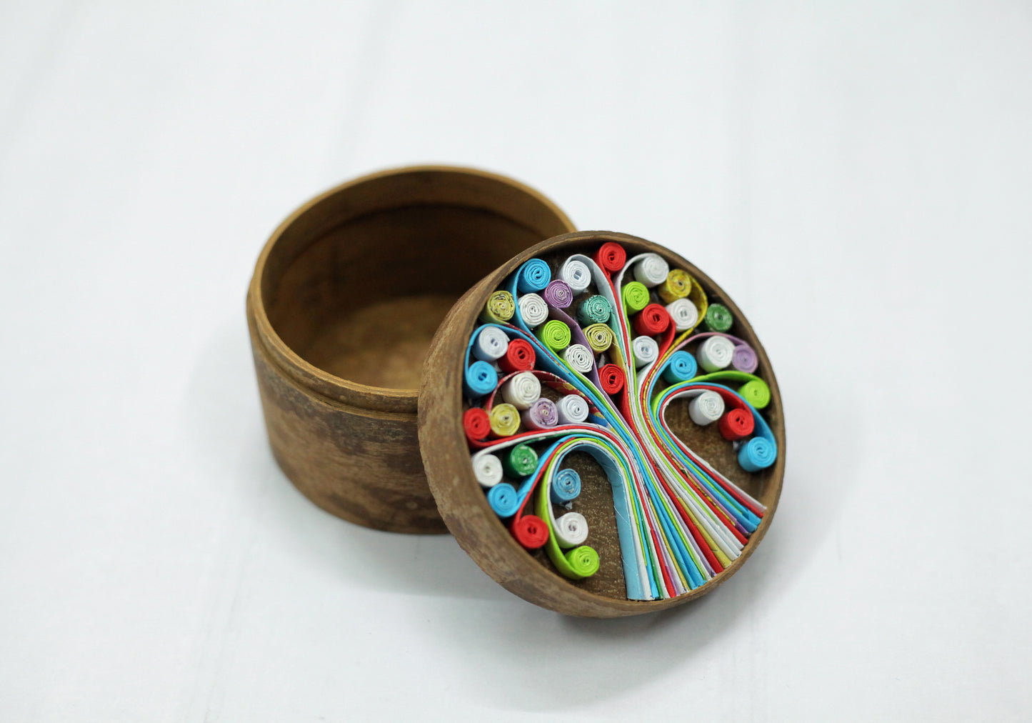 Tree of Life Box, Handmade Cinnamon and Recycled Paper Decor