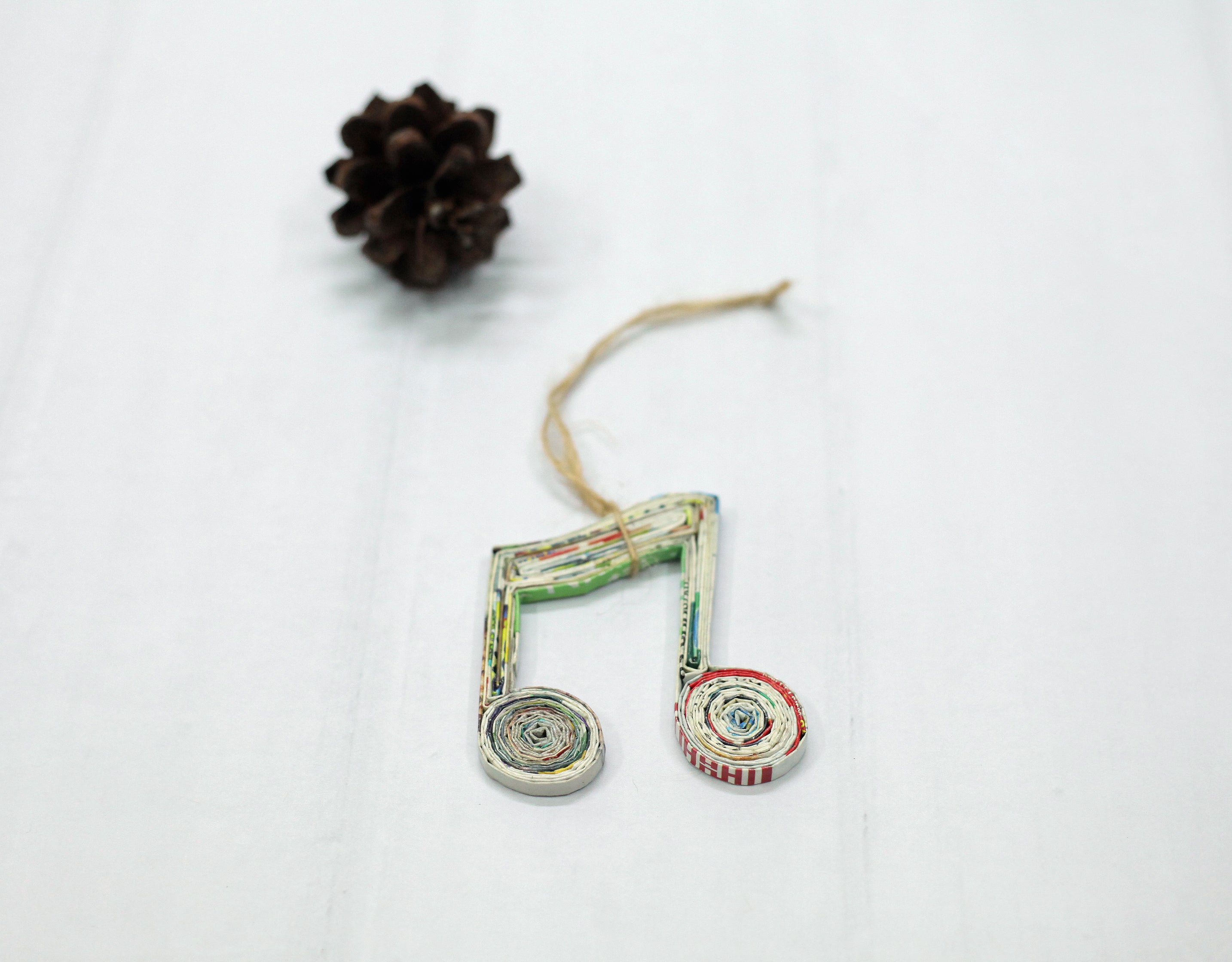 Music Note (Double), Handmade Recycled Paper Ornament Music Note (Double), Handmade Recycled Paper Ornament