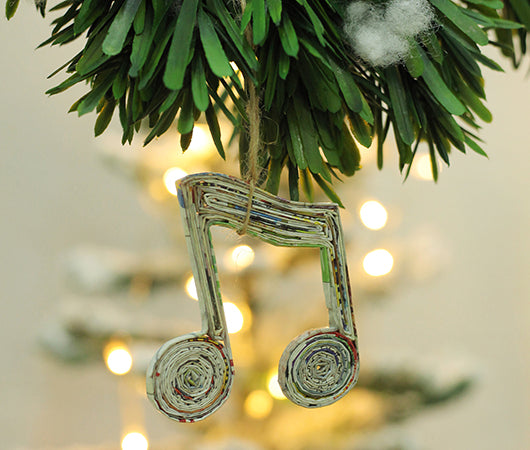 Music Note (Double), Handmade Recycled Paper Ornament Music Note (Double), Handmade Recycled Paper Ornament
