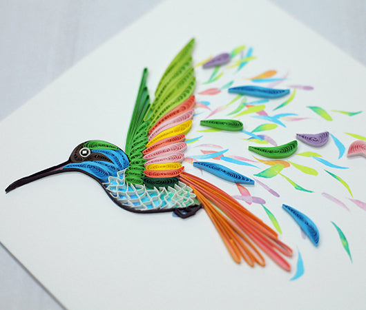 Hummingbird (Colorful), Handmade Greeting Card
