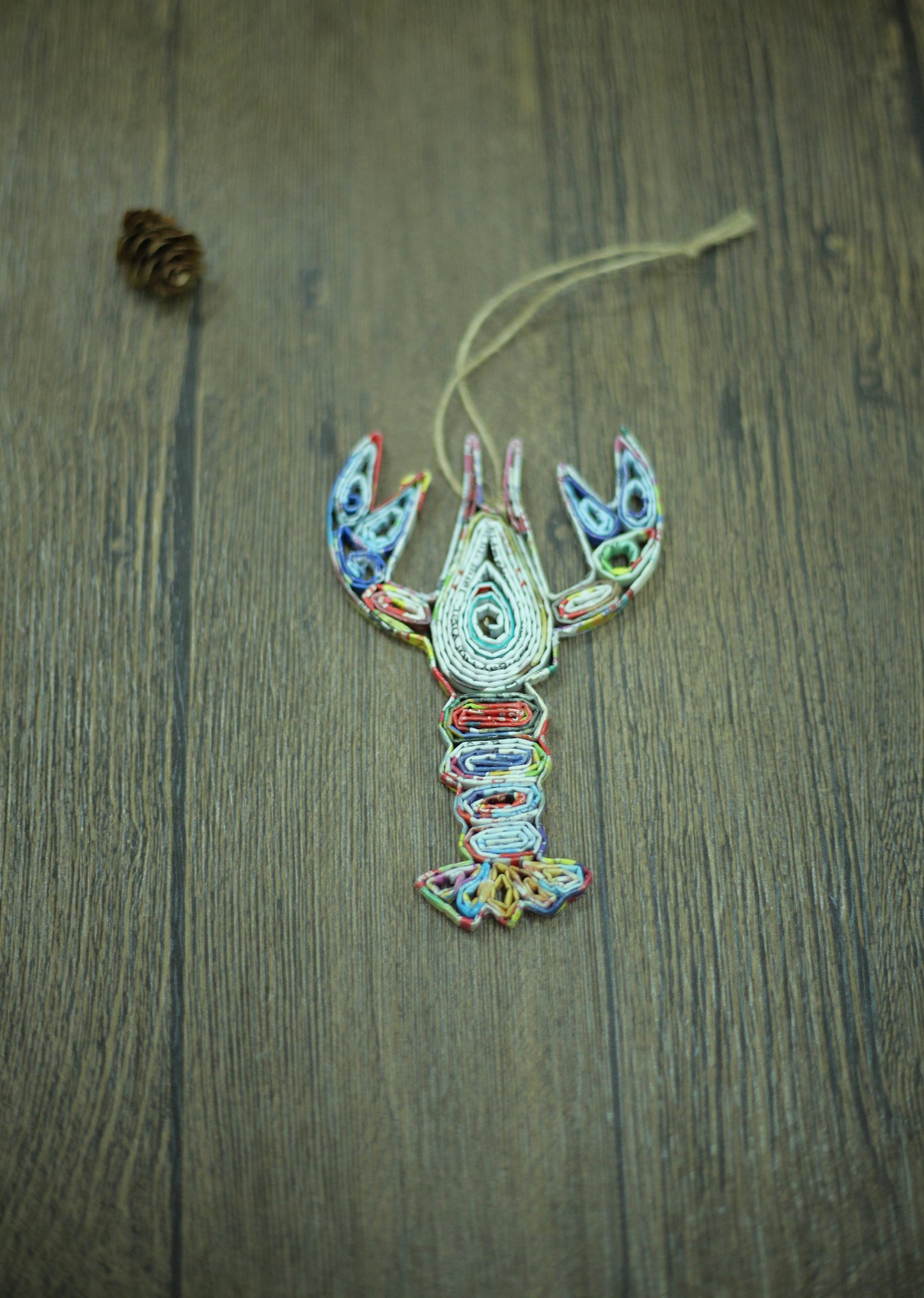 Lobster, Handmade Recycled Paper Ornament