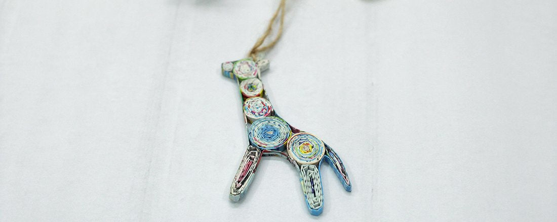 Giraffe, Handmade Recycled Paper Ornament Giraffe, Handmade Recycled Paper Ornament
