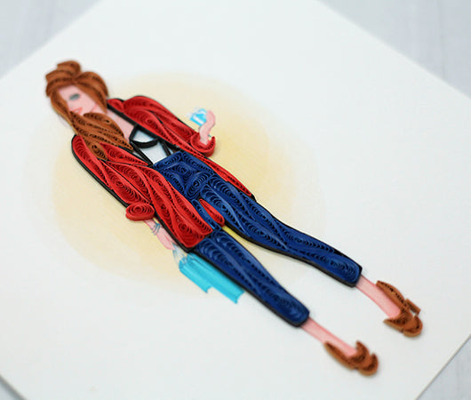 City Girl, Handmade Quilling Greeting Card City Girl, Handmade Quilling Greeting Card