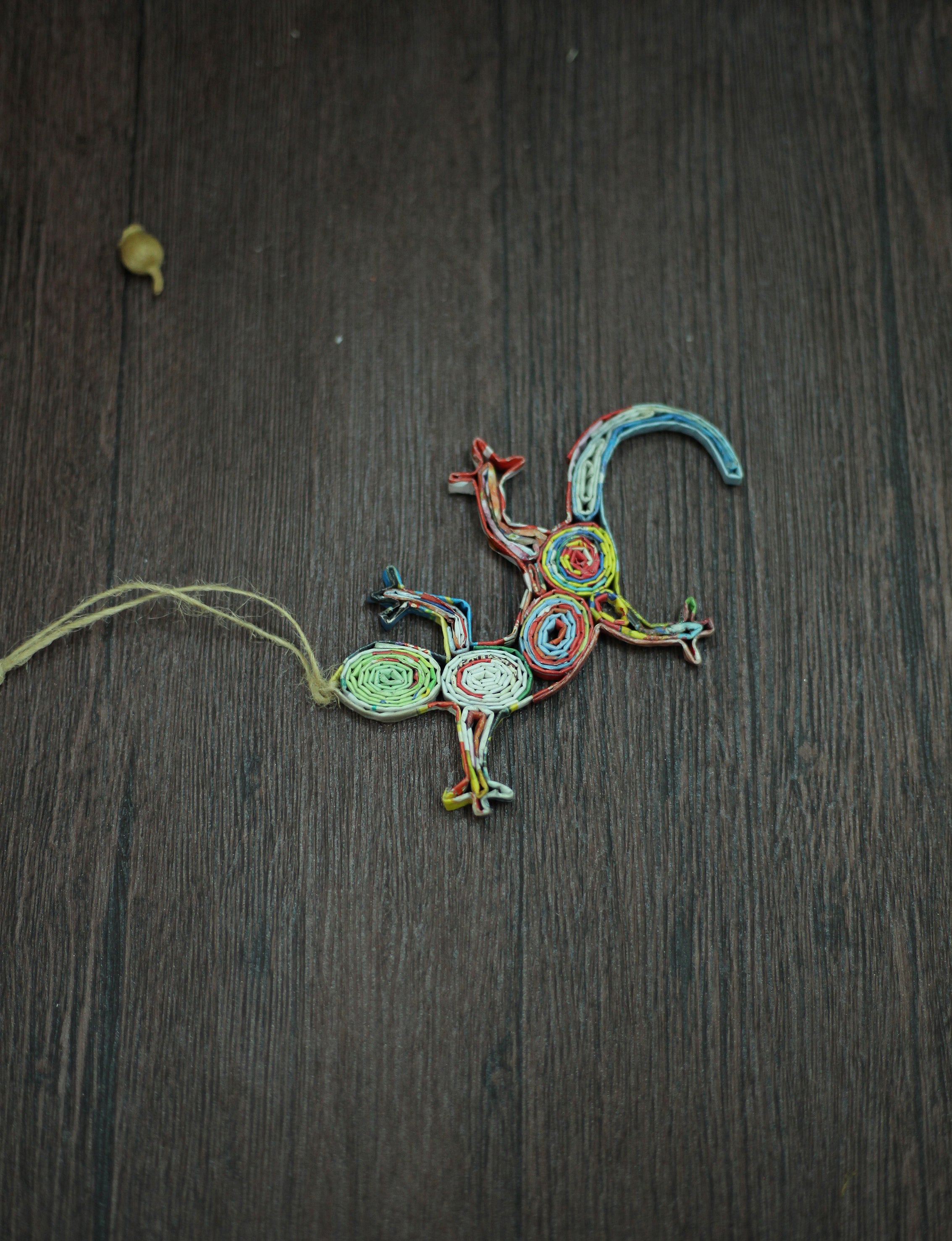 Gecko, Handmade Recycled Paper Ornament Gecko, Handmade Recycled Paper Ornament