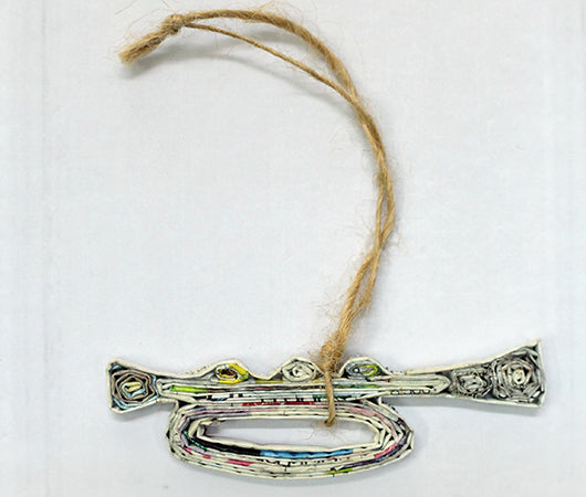 Trumpet, Handmade Recycled Paper Ornament