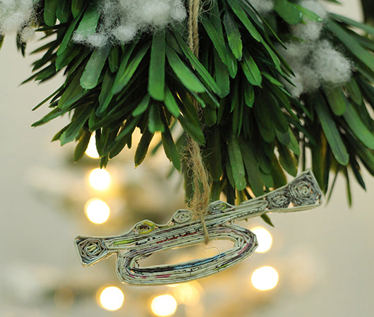 Trumpet, Handmade Recycled Paper Ornament