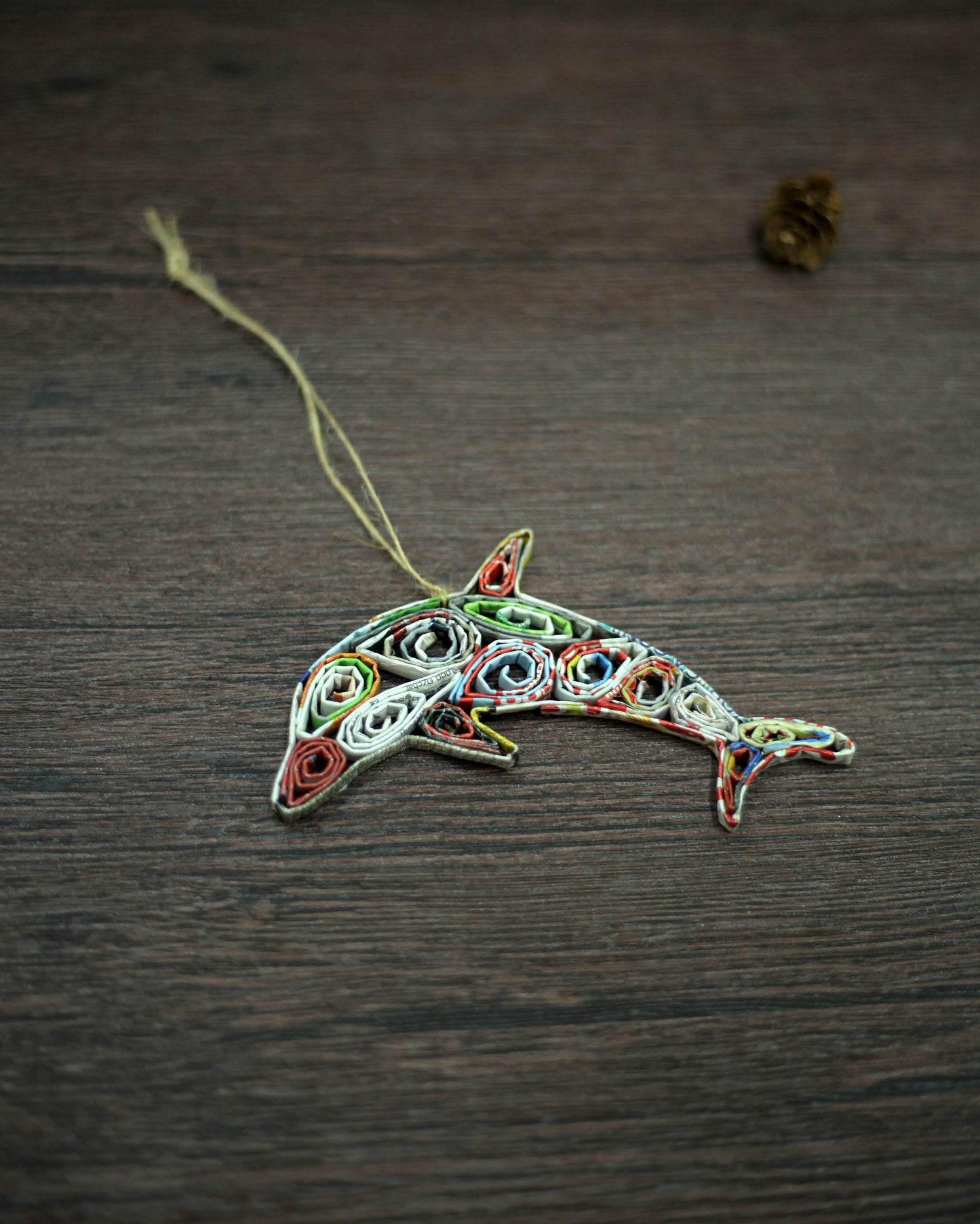 Dolphin, Recycled Paper Ornament