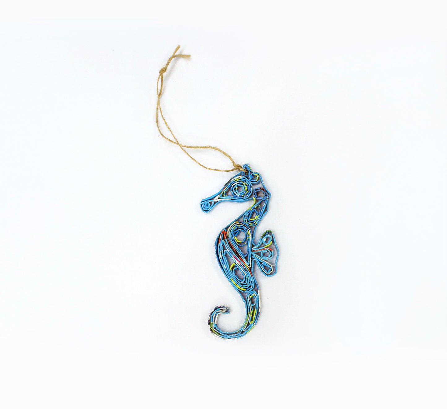 Seahorse, Handmade Recycled Paper Ornament