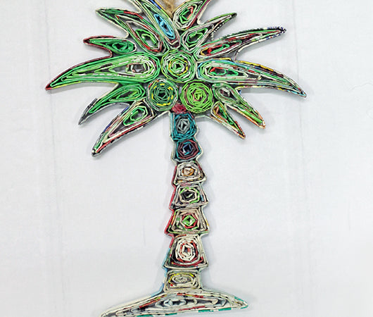 Coconut Tree, Handmade Recycled Paper Ornament