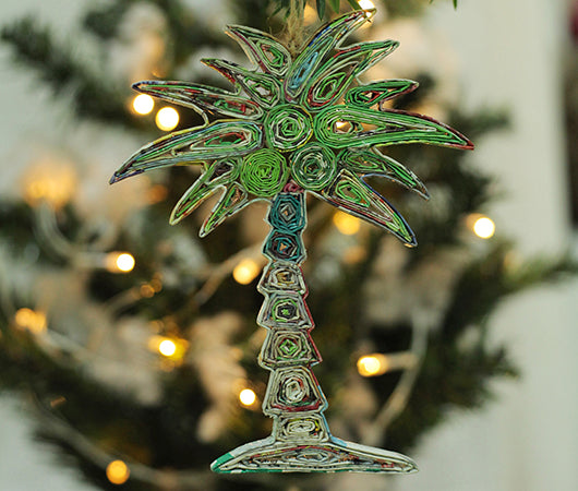 Coconut Tree, Handmade Recycled Paper Ornament Coconut Tree, Handmade Recycled Paper Ornament
