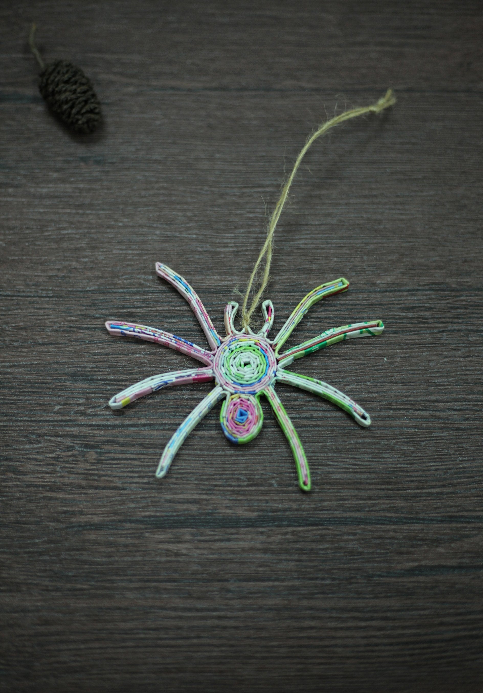 Spider, Handmade Recycled Paper Ornament Spider, Handmade Recycled Paper Ornament