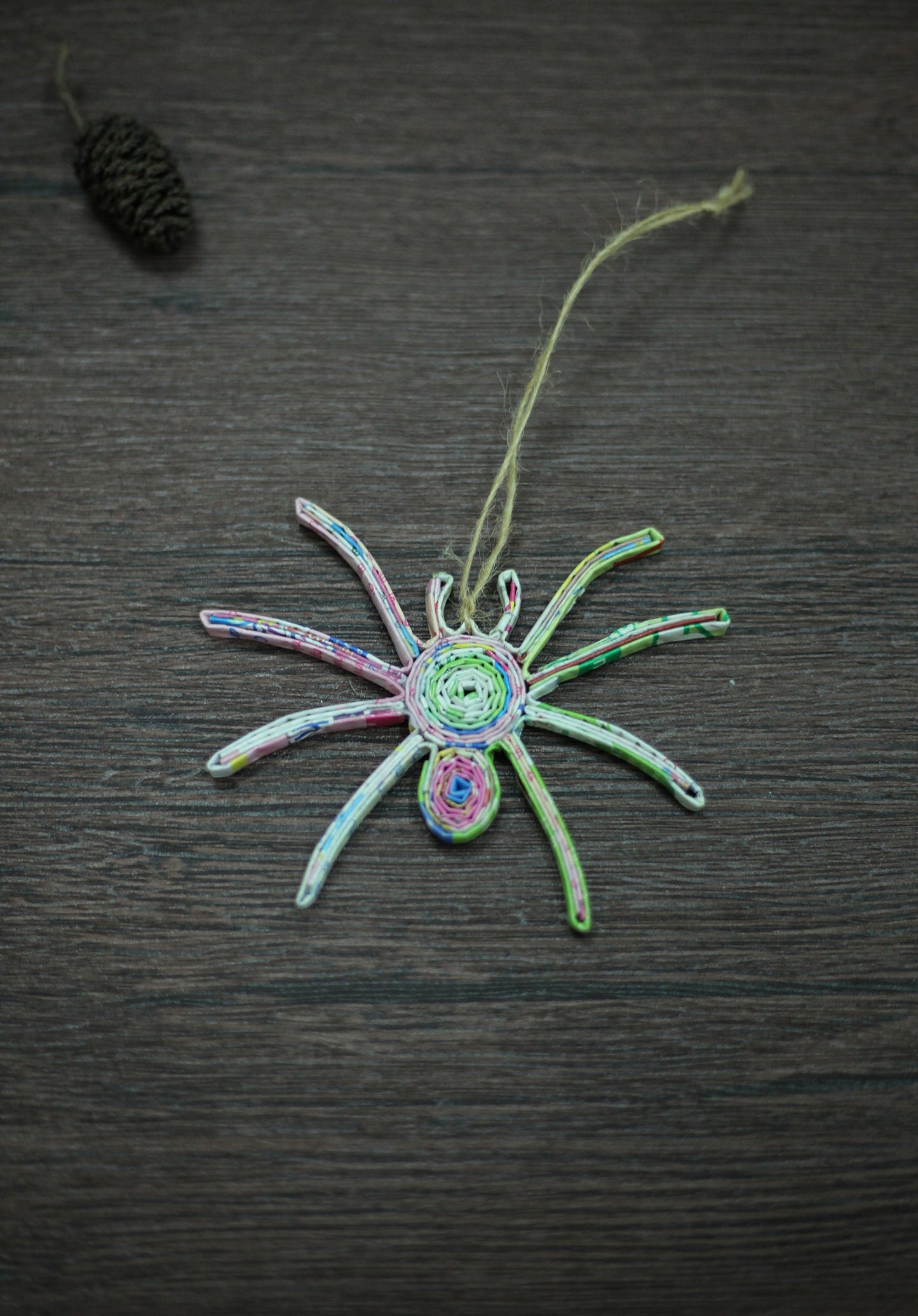 Spider, Handmade Recycled Paper Ornament