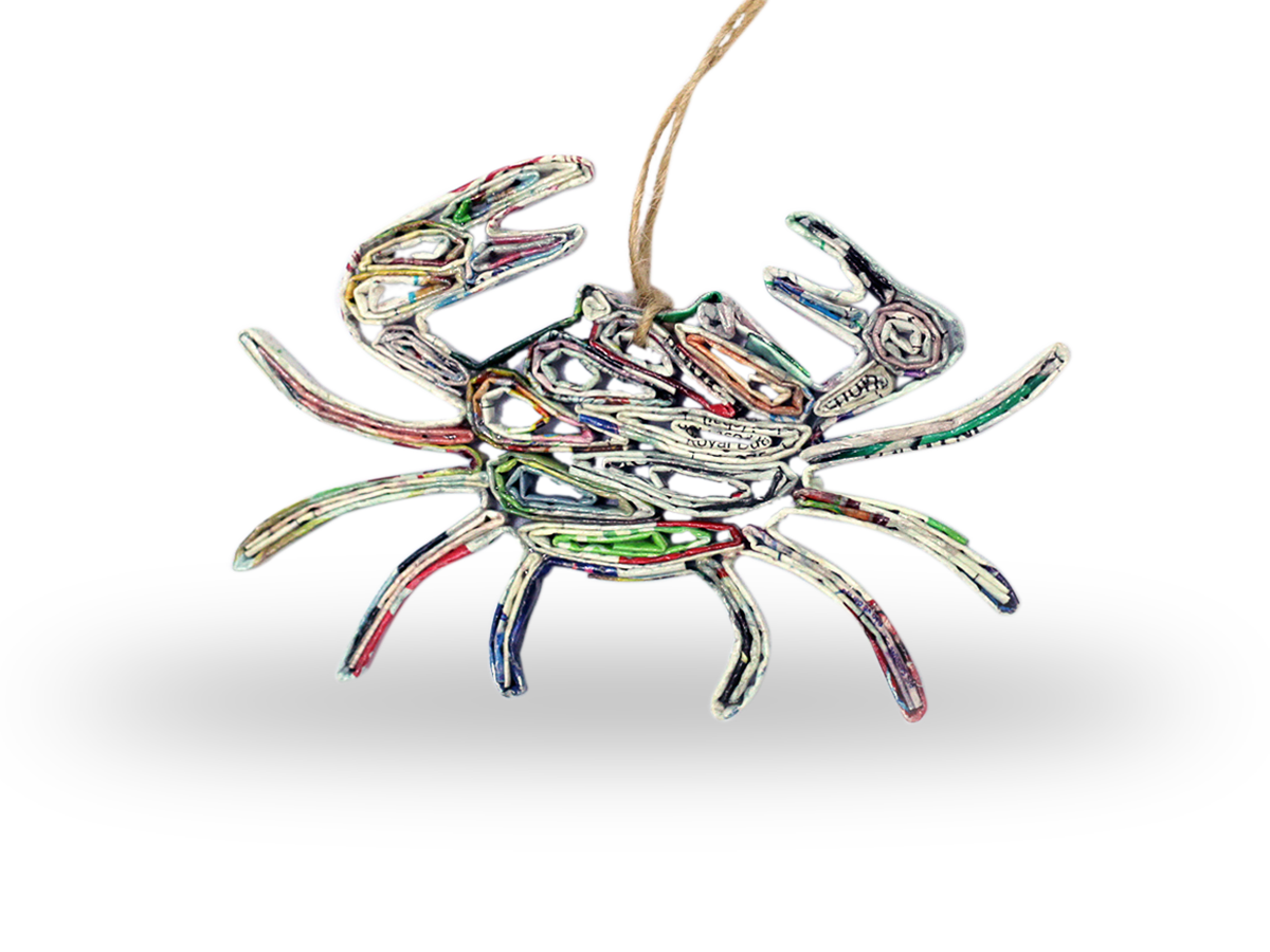 Crab, Handmade Recycled Paper Ornament Crab, Handmade Recycled Paper Ornament