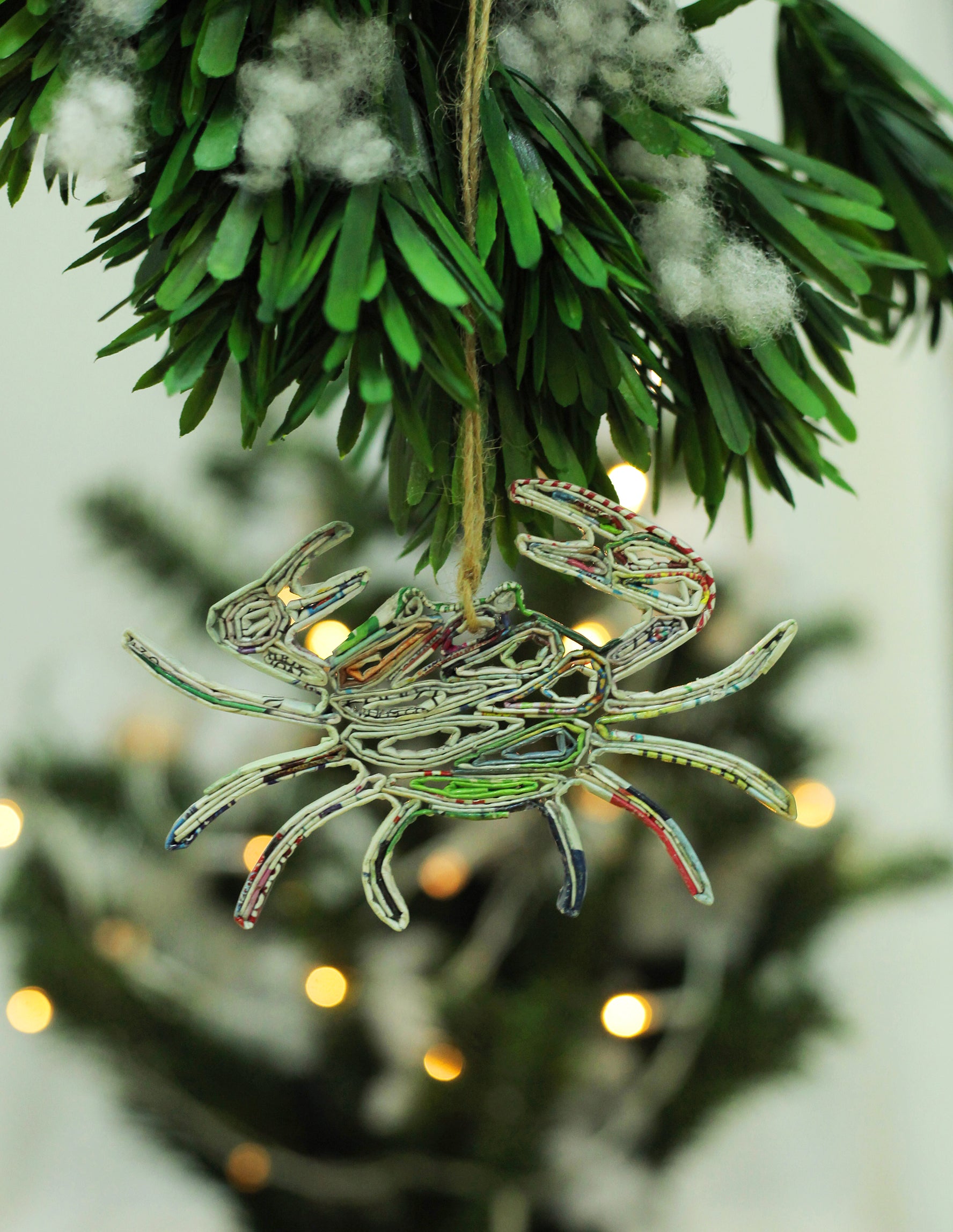 Crab, Handmade Recycled Paper Ornament Crab, Handmade Recycled Paper Ornament