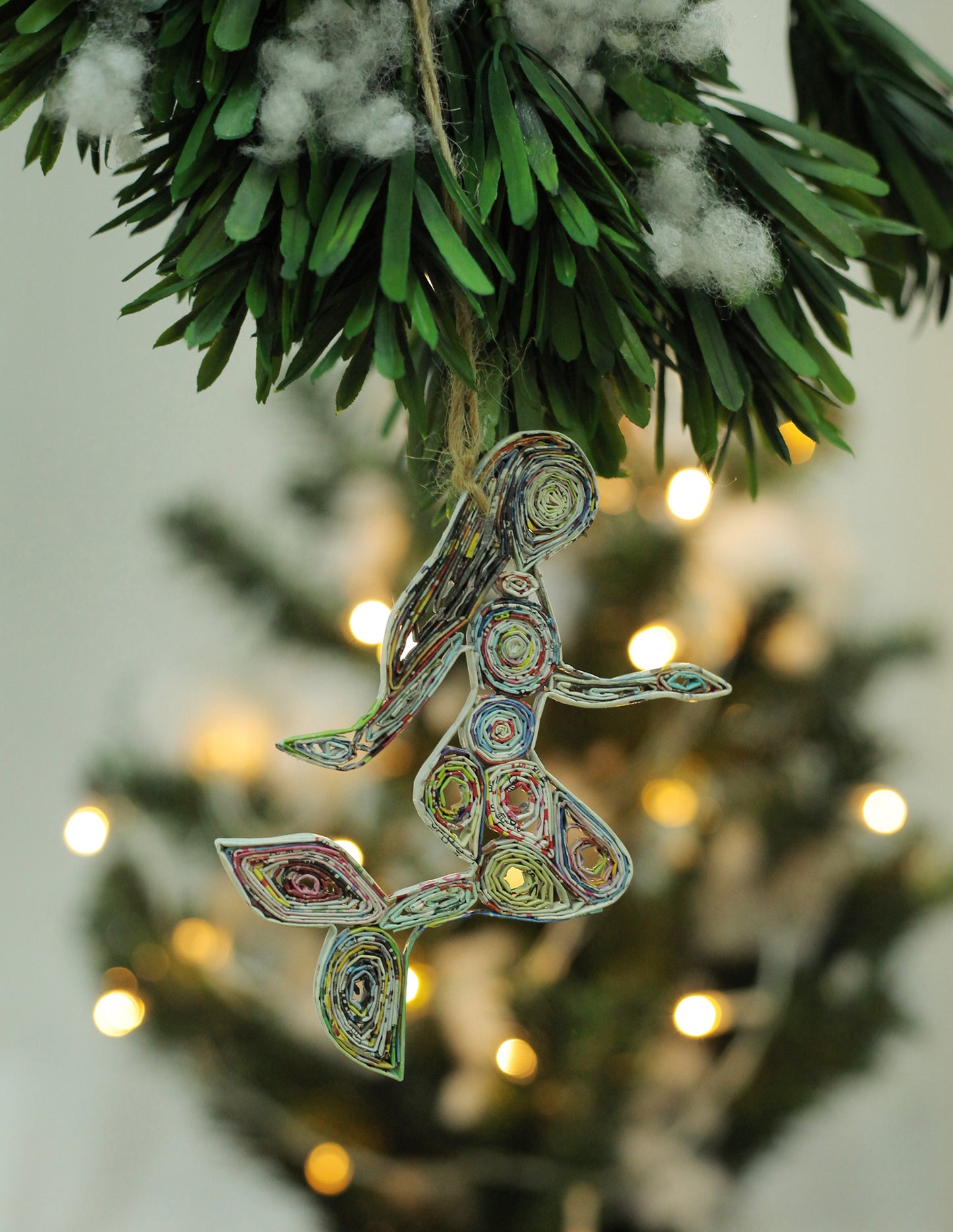 Mermaid, Handmade Recycled Paper Ornament