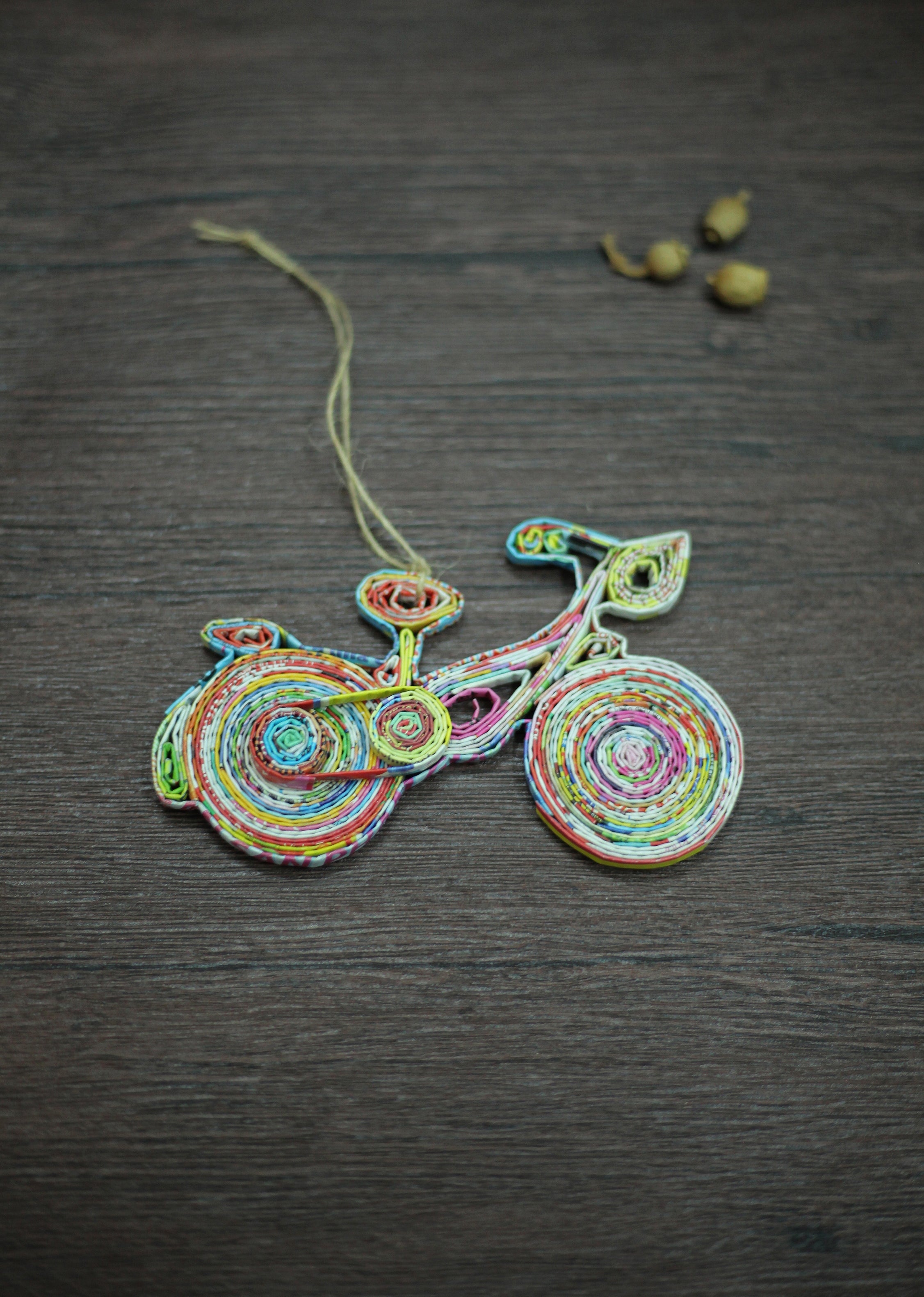 Bicycle (1), Handmade Recycled Paper Ornament Bicycle (1), Handmade Recycled Paper Ornament