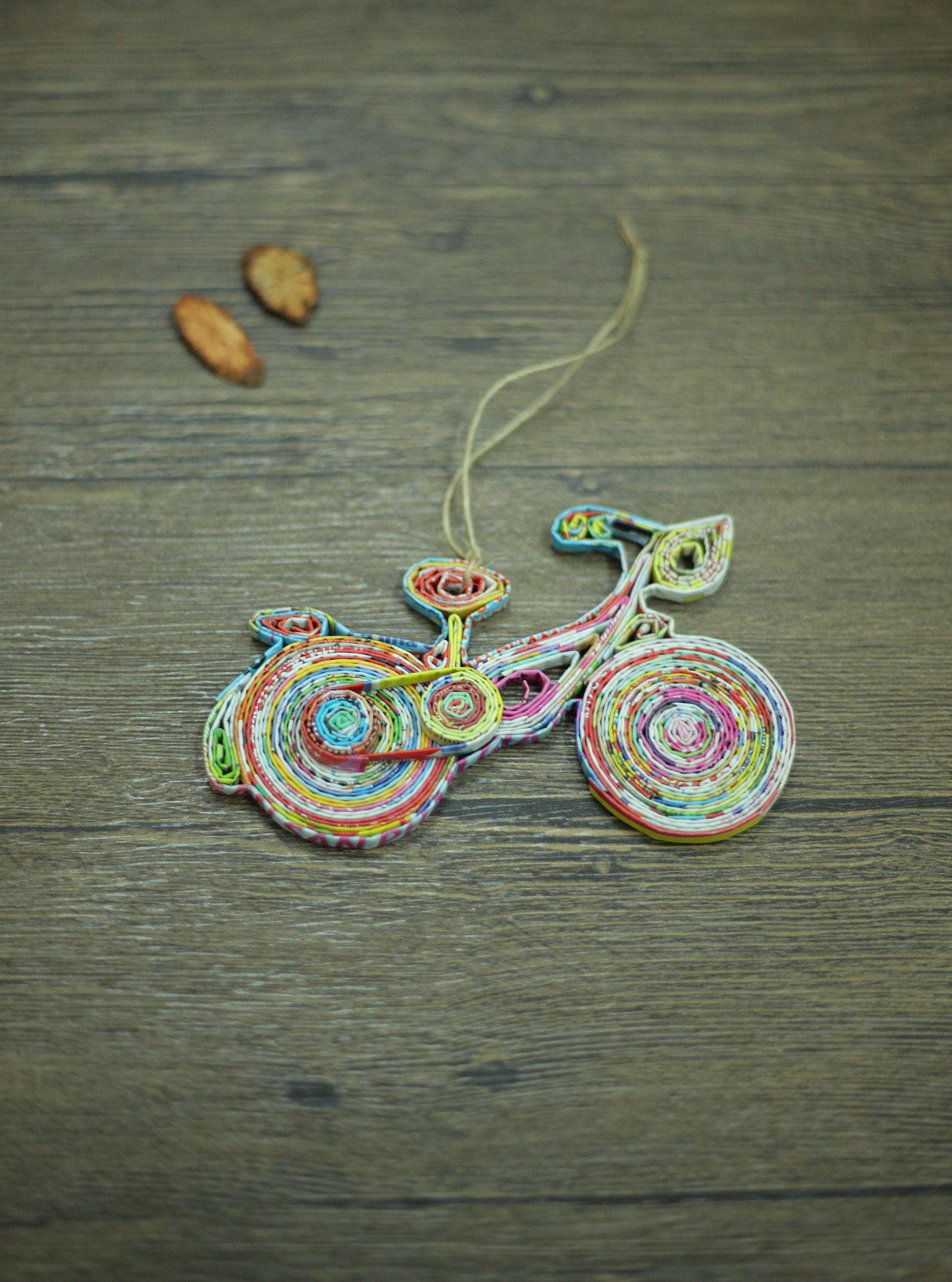 Bicycle (1), Handmade Recycled Paper Ornament Bicycle (1), Handmade Recycled Paper Ornament