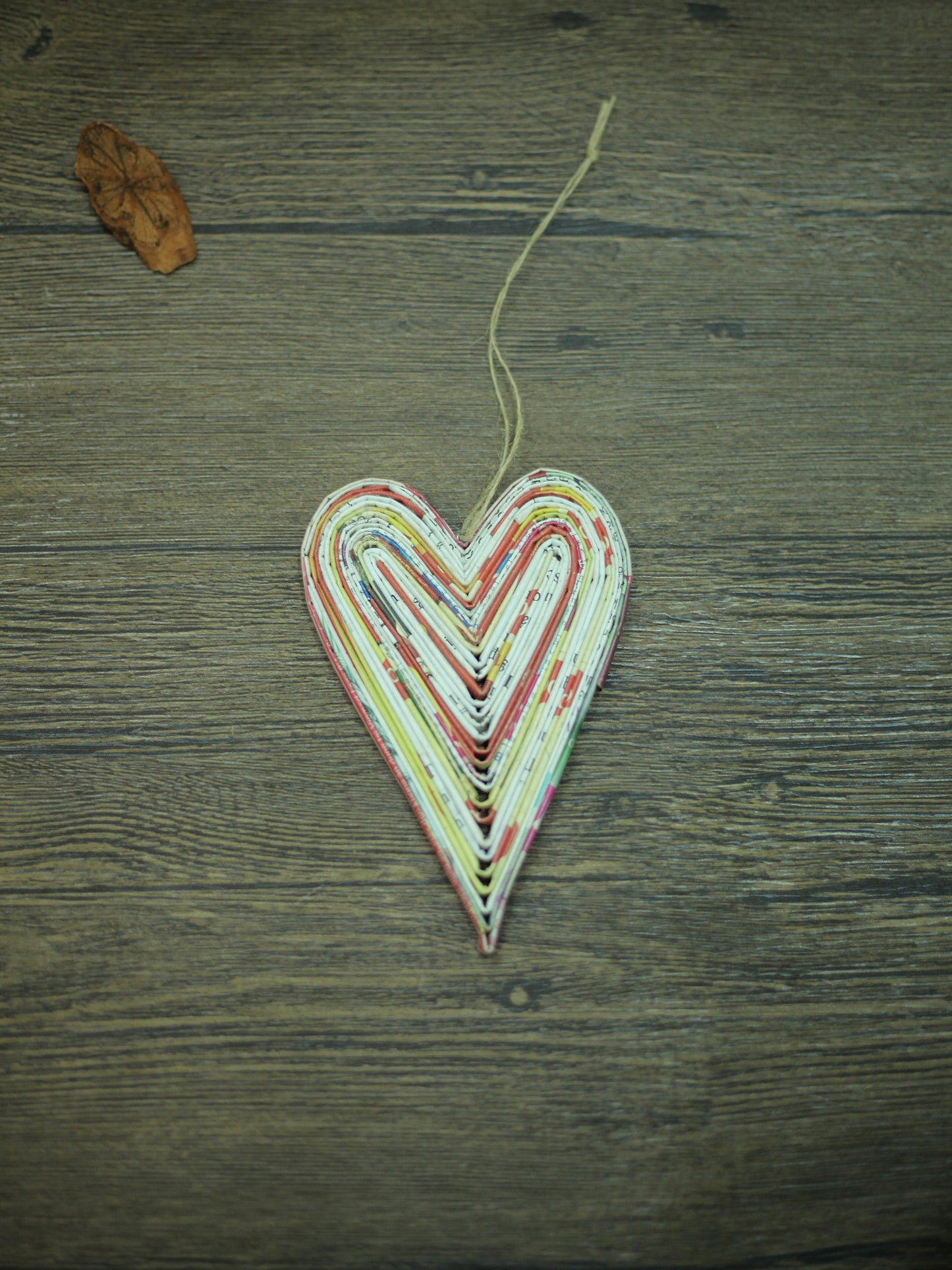 Long Heart, Handmade Recycled Paper Ornament